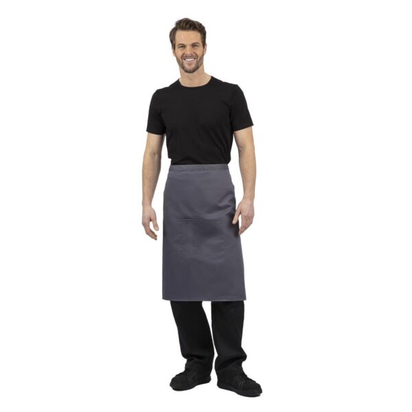 Whites Regular Bistro Apron Charcoal - 1000x700mm 39.4x27.5" - Image 2