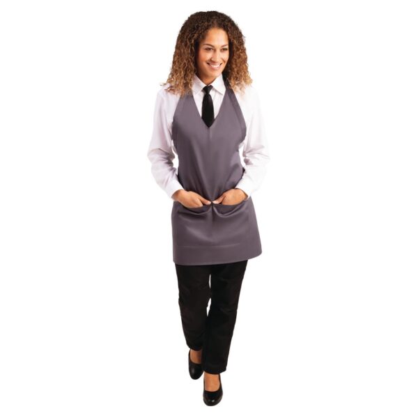 Whites V Neck Service Apron - Charcoal - Image 12