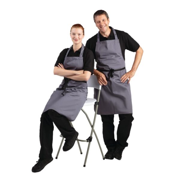 Whites Bib Apron Polycotton Charcoal - Image 3