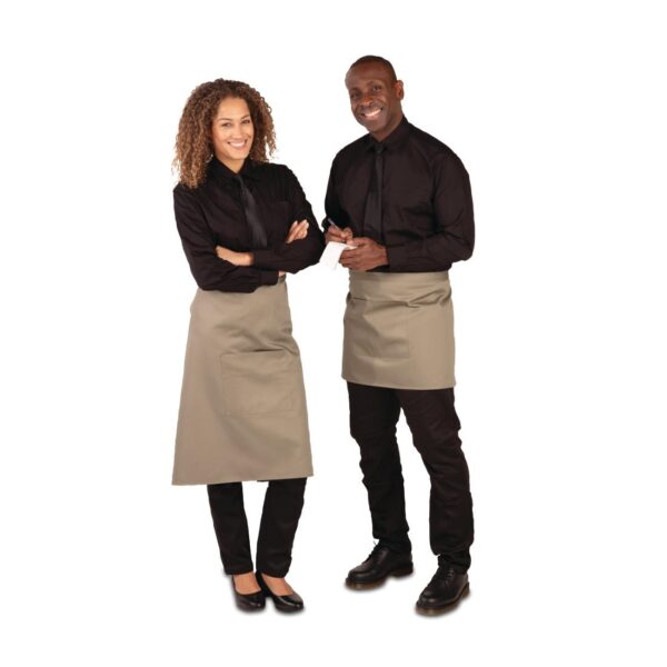 Whites Short Bistro Apron Olive - 750x373mm 29.5x14.7" - Image 2