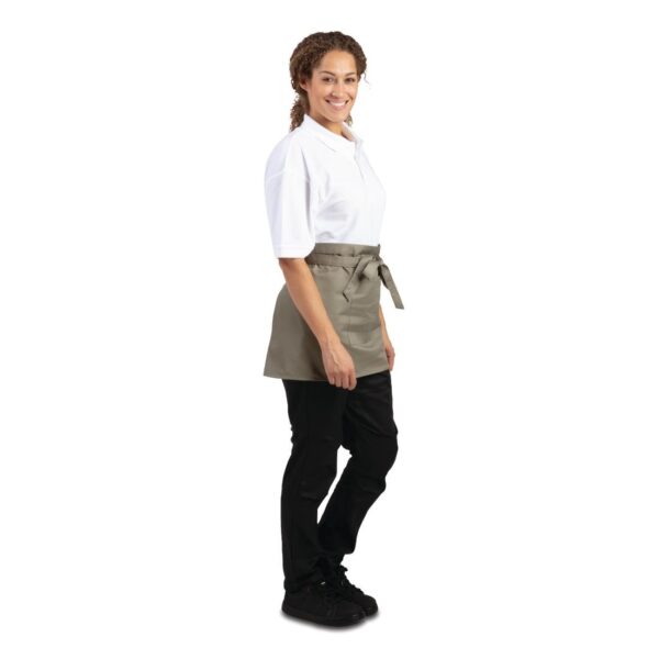 Whites Short Bistro Apron Olive - 750x373mm 29.5x14.7" - Image 3