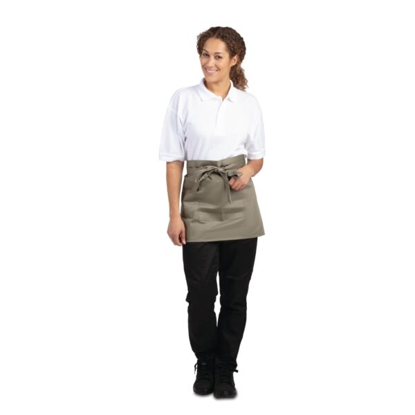 Whites Short Bistro Apron Olive - 750x373mm 29.5x14.7" - Image 4