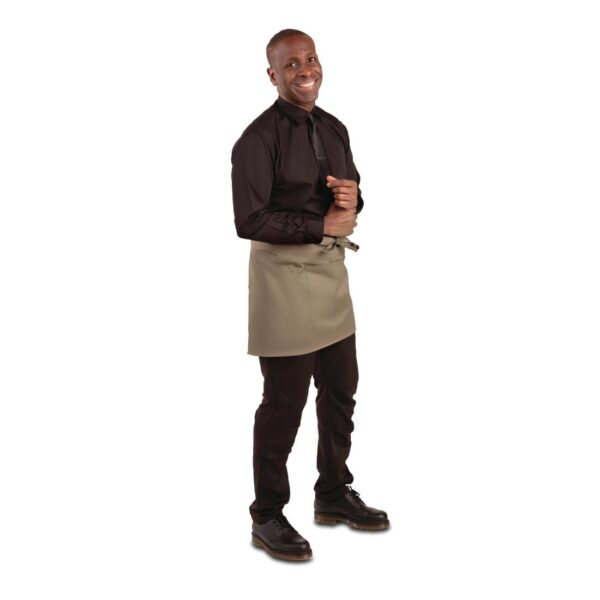Whites Short Bistro Apron Tan - 750x373mm 29.5x14.7" - Image 2