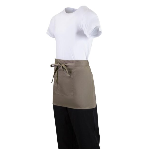 Whites Short Bistro Apron Tan - 750x373mm 29.5x14.7" - Image 5
