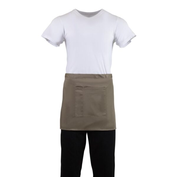 Whites Short Bistro Apron Tan - 750x373mm 29.5x14.7" - Image 8