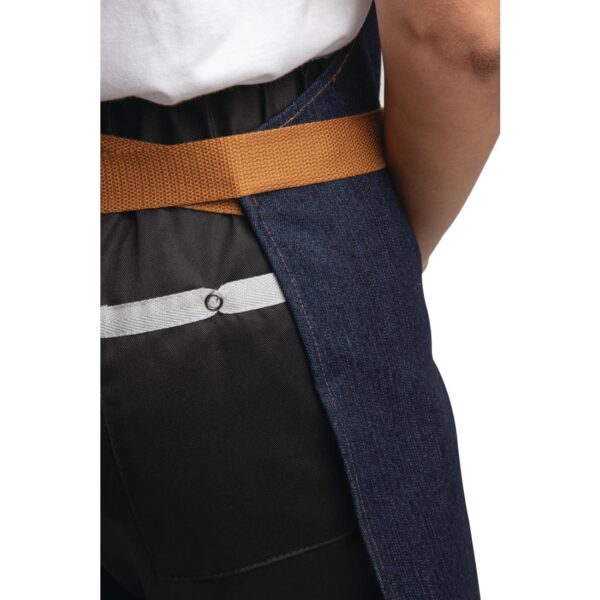 Southside Bib Apron Denim Blue (Tan Ties) - 700x1000mm - Image 4
