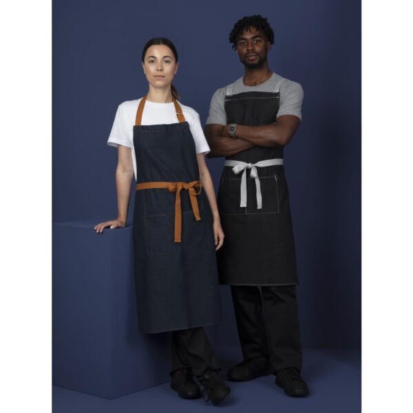 Southside Bib Apron Denim Blue (Tan Ties) - 700x1000mm - Image 8