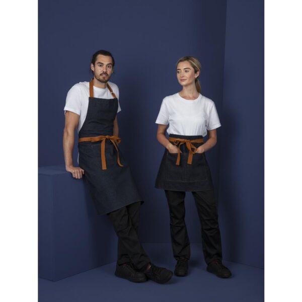 Southside Bib Apron Denim Blue (Tan Ties) - 700x1000mm - Image 9
