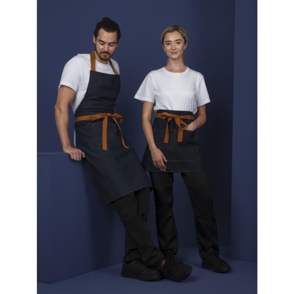Southside Bib Apron Denim Blue (Tan Ties) - 700x1000mm - Image 10