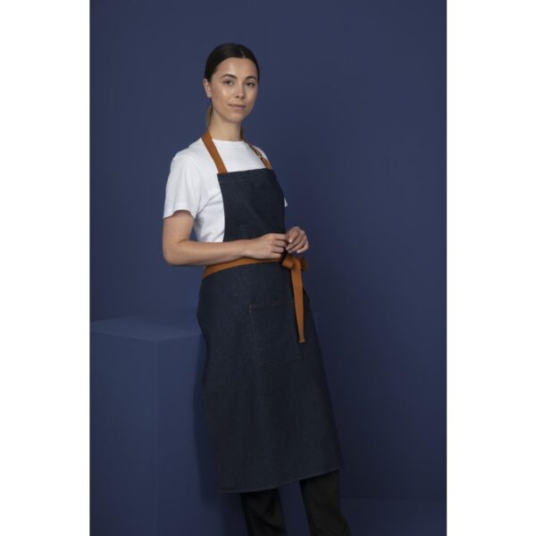 Southside Bib Apron Denim Blue (Tan Ties) - 700x1000mm - Image 13