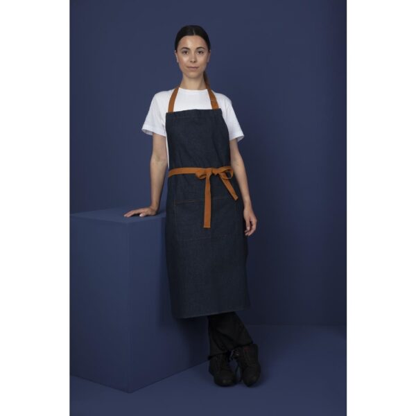 Southside Bib Apron Denim Blue (Tan Ties) - 700x1000mm - Image 12