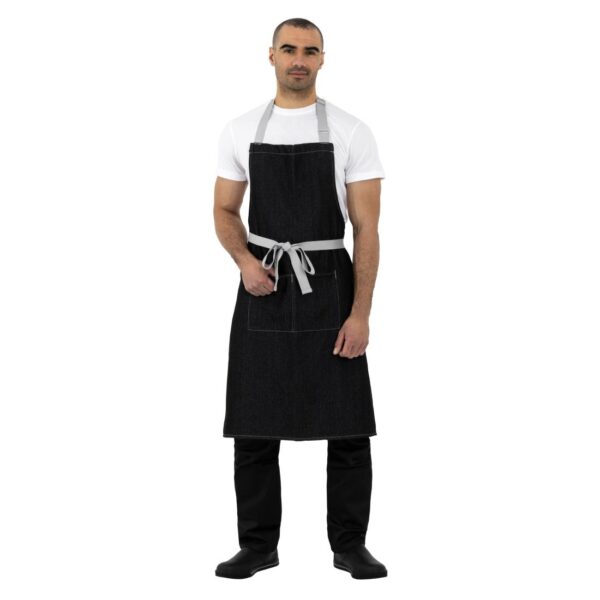 Southside Bib Apron Denim Black - 700x1000mm - Image 7