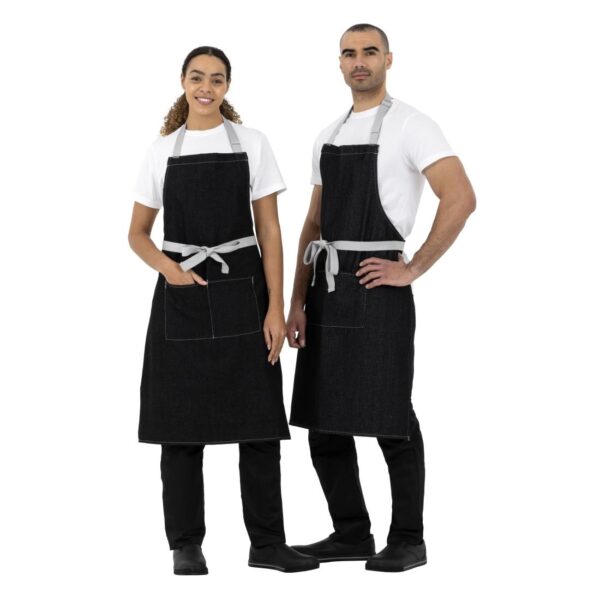 Southside Bib Apron Denim Black - 700x1000mm - Image 8