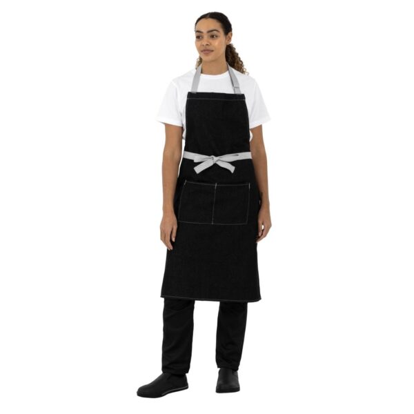 Southside Bib Apron Denim Black - 700x1000mm - Image 6