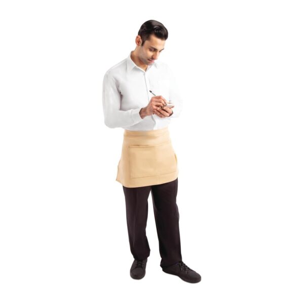 Southside Bistro Apron Denim Khaki with Tan Tie - 700x430mm - Image 2