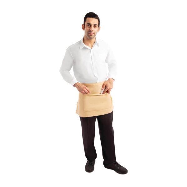 Southside Bistro Apron Denim Khaki with Tan Tie - 700x430mm - Image 3