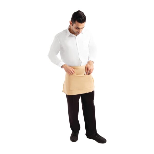 Southside Bistro Apron Denim Khaki with Tan Tie - 700x430mm - Image 4