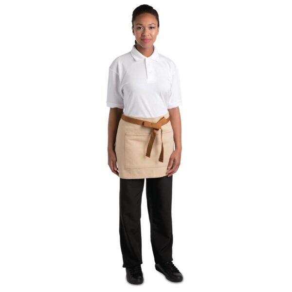 Southside Bistro Apron Denim Khaki with Tan Tie - 700x430mm - Image 7