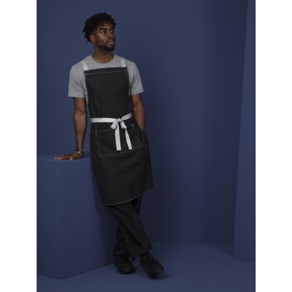 Southside X-Cross Back Bib Apron Denim Black - 1000x700mm - Image 10
