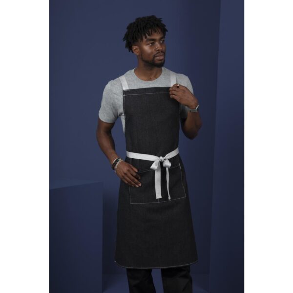 Southside X-Cross Back Bib Apron Denim Black - 1000x700mm - Image 11