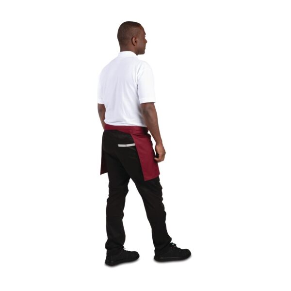 Whites Short Bistro Apron Burgundy - 750x373mm 29.5x14.7" - Image 3