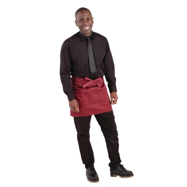 Whites Short Bistro Apron Burgundy - 750x373mm 29.5x14.7" - Image 2