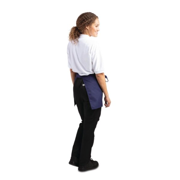 Whites Short Bistro Apron Navy Blue - 750x373mm 29.5x14.7" - Image 3