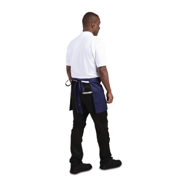 Whites Short Bistro Apron Navy Blue - 750x373mm 29.5x14.7" - Image 5