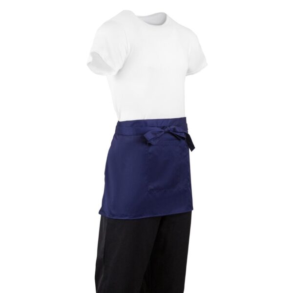 Whites Short Bistro Apron Navy Blue - 750x373mm 29.5x14.7" - Image 6