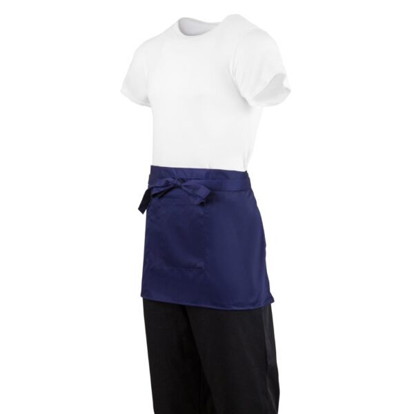 Whites Short Bistro Apron Navy Blue - 750x373mm 29.5x14.7" - Image 7