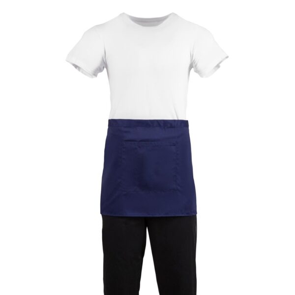 Whites Short Bistro Apron Navy Blue - 750x373mm 29.5x14.7" - Image 10