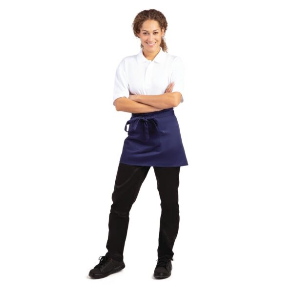 Whites Short Bistro Apron Navy Blue - 750x373mm 29.5x14.7" - Image 12
