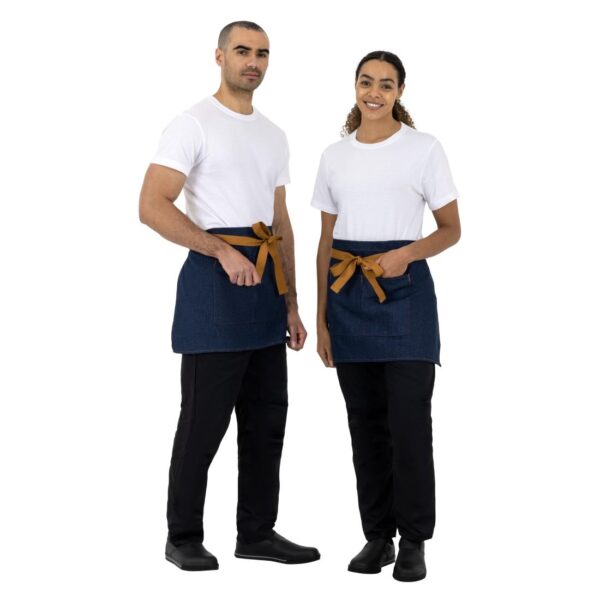 Southside Waist Apron Denim Blue (Tan Ties) - 700x430mm - Image 4