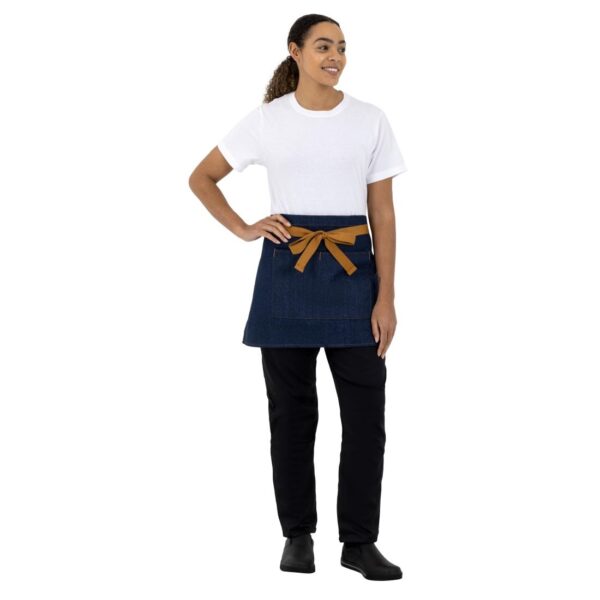 Southside Waist Apron Denim Blue (Tan Ties) - 700x430mm - Image 5