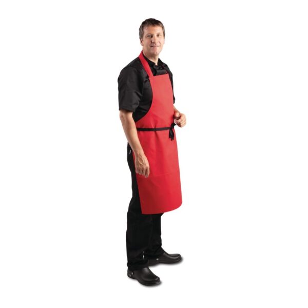 Whites Bib Apron Polycotton Red - Image 3