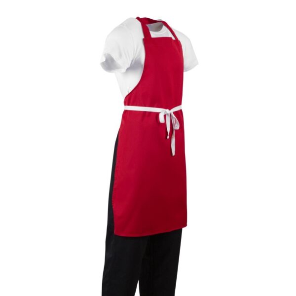 Whites Bib Apron Polycotton Red - Image 5