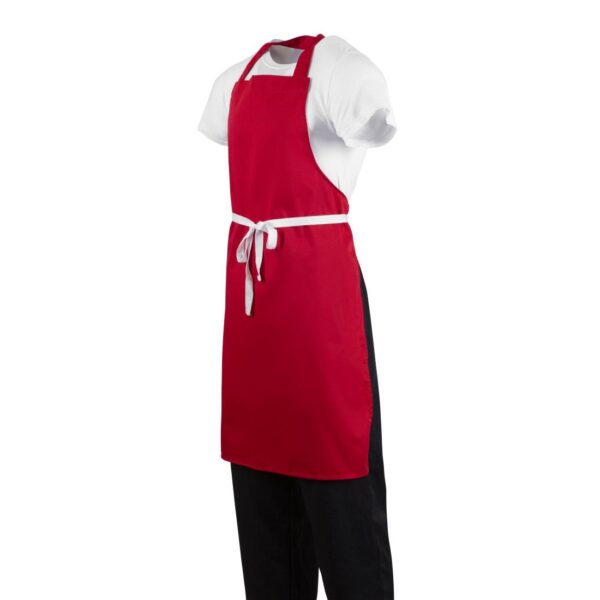 Whites Bib Apron Polycotton Red - Image 6