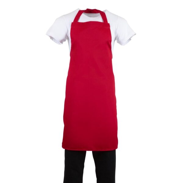 Whites Bib Apron Polycotton Red - Image 9