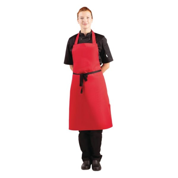 Whites Bib Apron Polycotton Red - Image 10