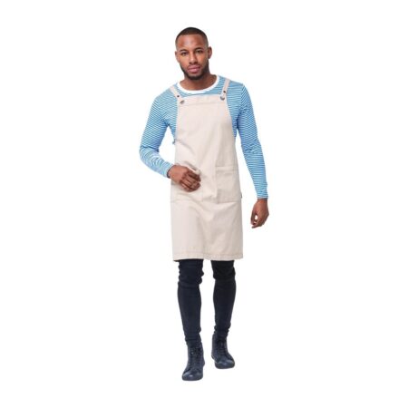 Light Cotton canvas Bib Apron Stone Archie