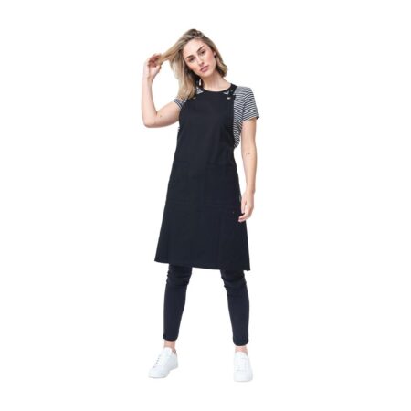 Light Cotton Canvas Bib Apron Black Archie