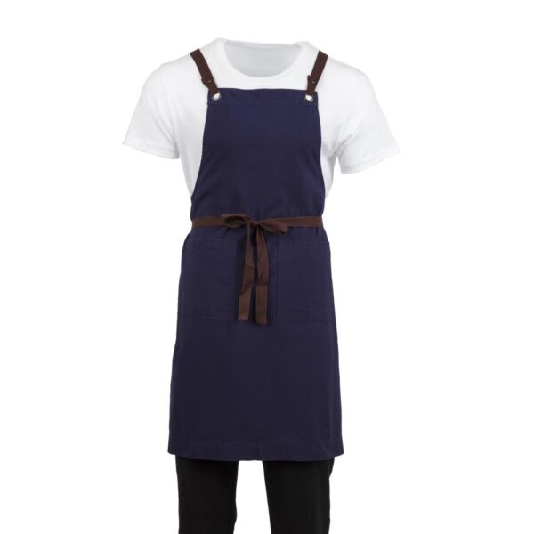 Southside Cotton Canvas Bib Apron Navy - Image 2
