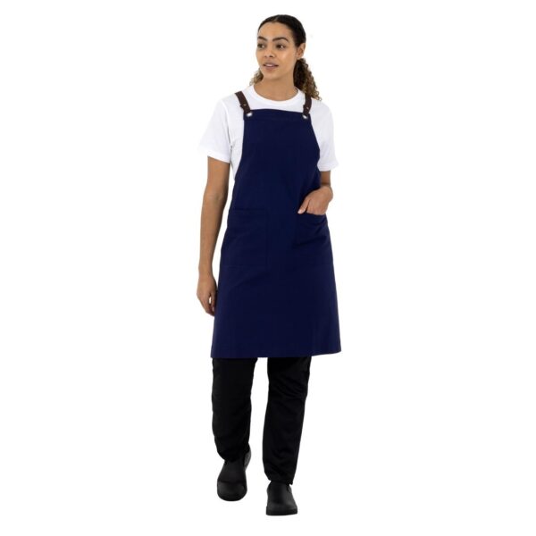 Southside Cotton Canvas Bib Apron Navy - Image 8