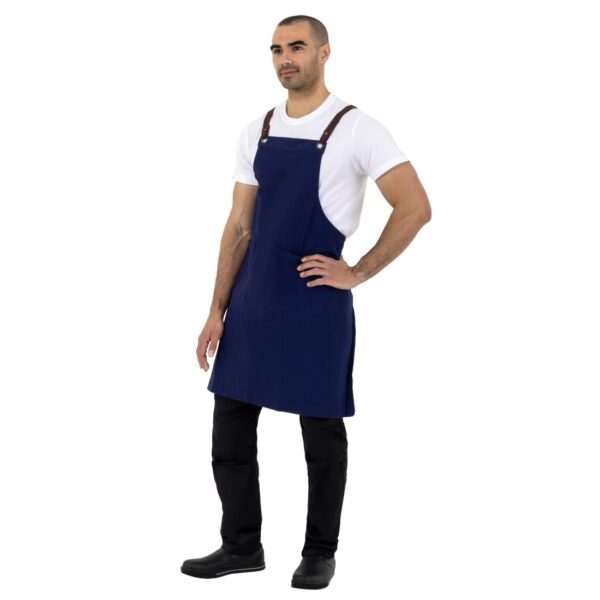 Southside Cotton Canvas Bib Apron Navy - Image 7