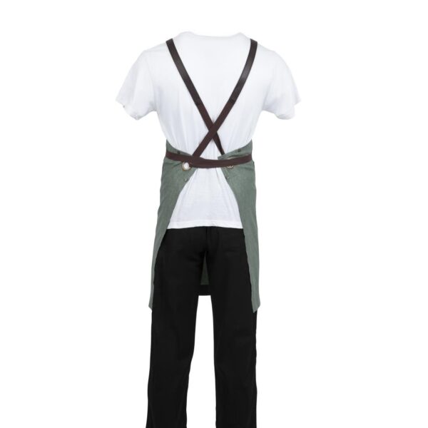 Southside Linen Blend Bib Apron Forest Green - Image 3