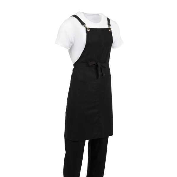 Southside Linen Blend Bib Apron Black - Image 6
