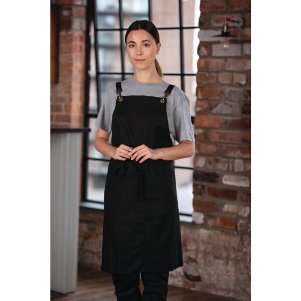 Southside Linen Blend Bib Apron Black - Image 7