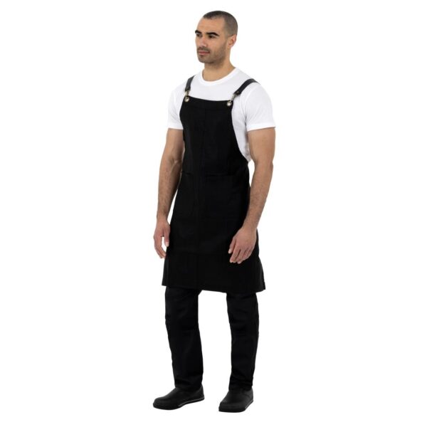 Southside Linen Blend Bib Apron Black - Image 11