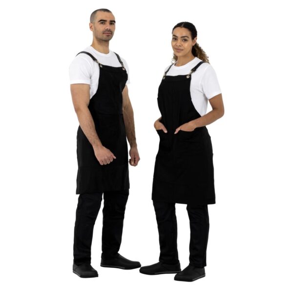 Southside Linen Blend Bib Apron Black - Image 9
