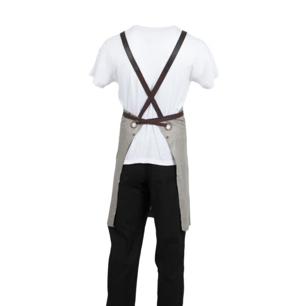 Southside Linen Blend Bib Apron Grey - Image 6